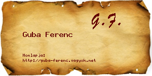 Guba Ferenc névjegykártya