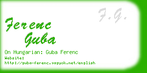 ferenc guba business card